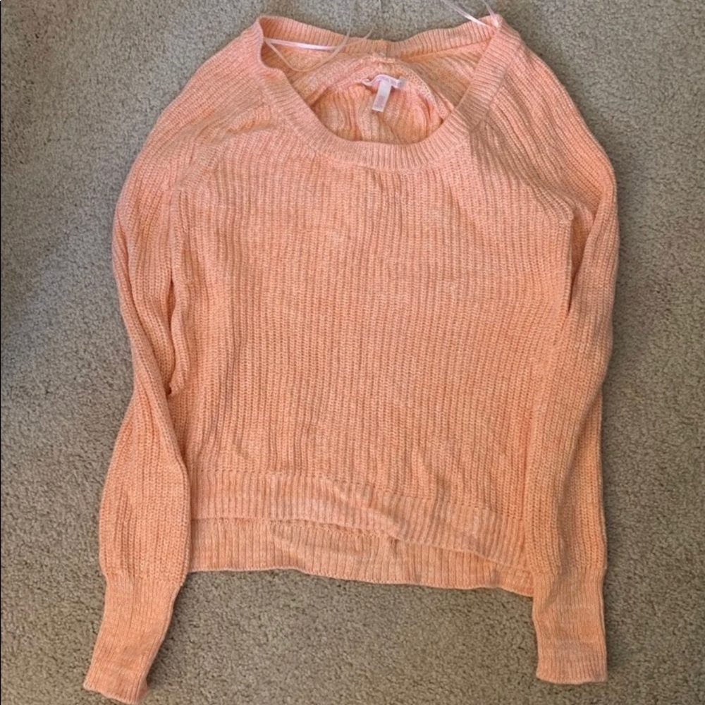 Coral colored sweater from Pink Victoria's Secret